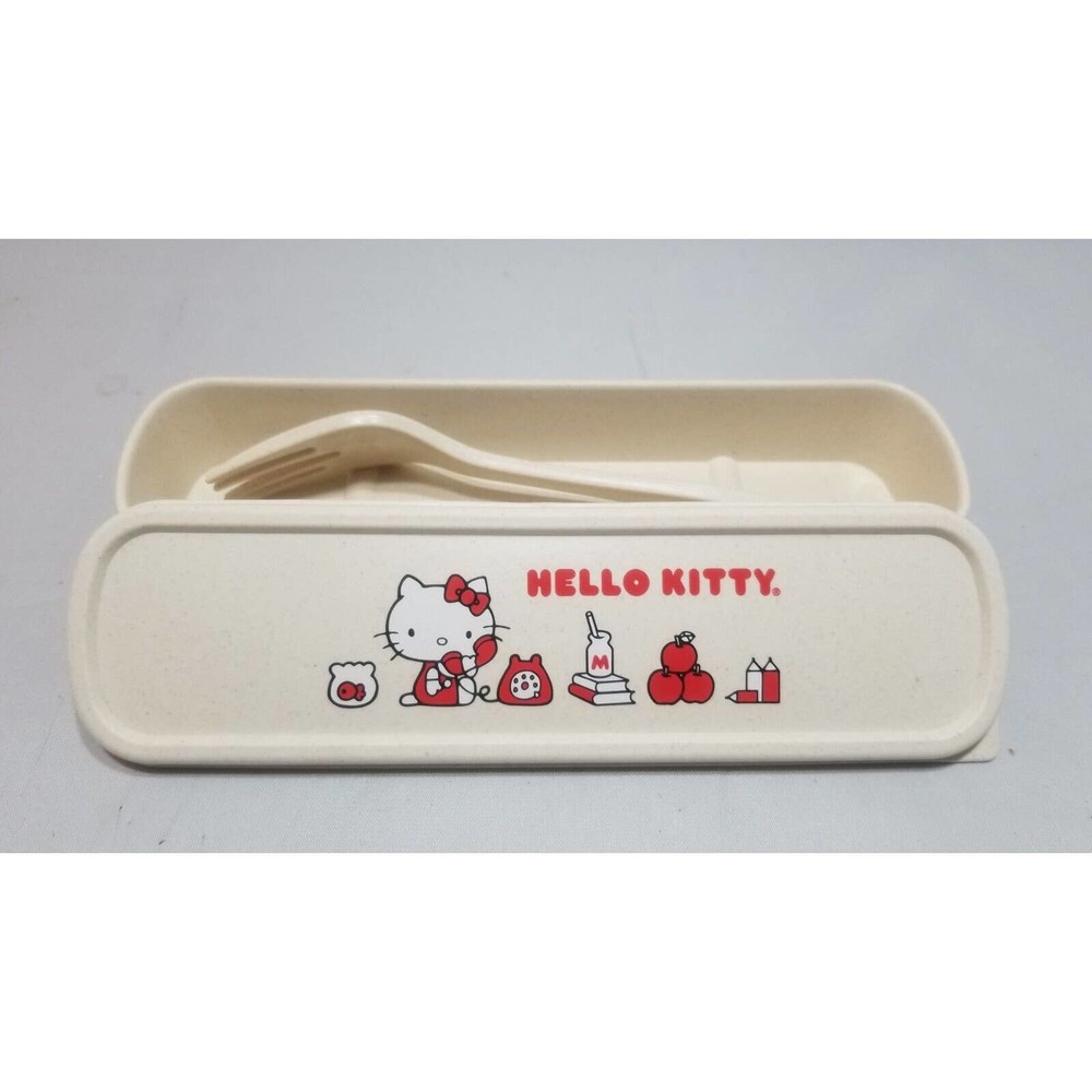 HELLO KITTY UTENSILS SET INCLUDE FORK, CHOPSTICK & Carry Case